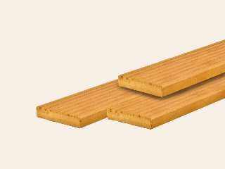 Bilinga hardhout vlonderplank 2,5 × 14,5 × 275 cm, geschaafd, 1 zijde 7 groeven