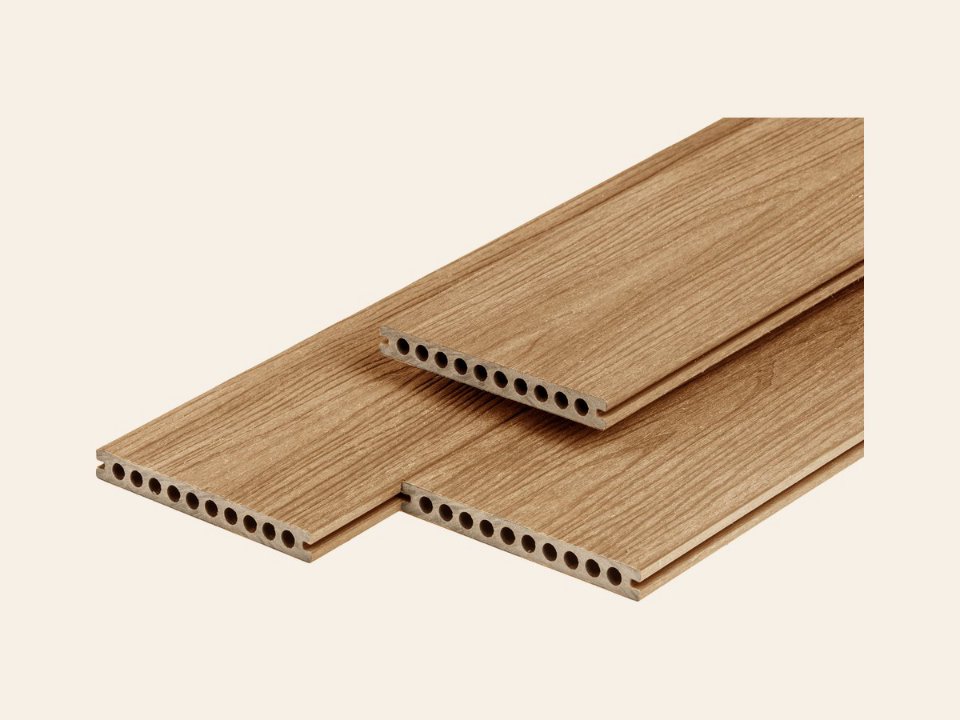 PuraShield composiet vlonderplank 2,3 × 21,0 × 500 cm, cedar, semi-massief, fijne houtnerf, clip systeem