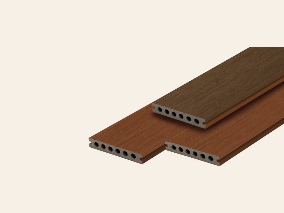 PuraTerra composiet vlonderplank 2,3 × 13,8 × 500 cm, ipé, tweekleurig