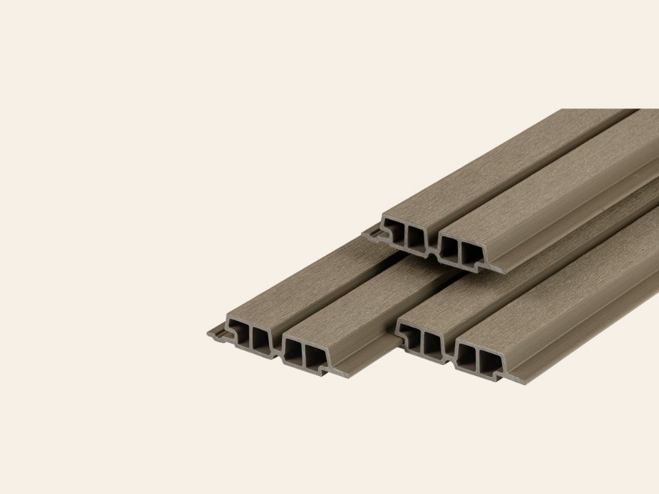 PuraTech 55 composiet dubbel profiel 3,3 × 17,0 × 390 cm, light grey, fijne houtnerf, brandklasse D