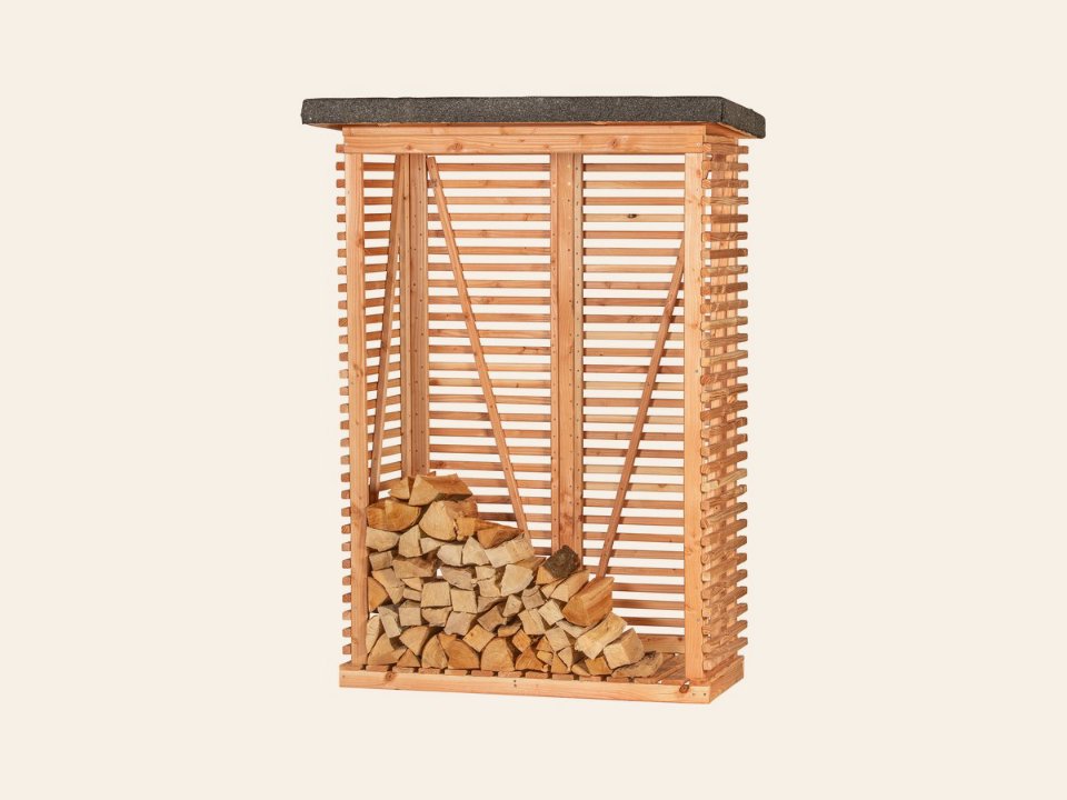 Openhaardhout berging, douglas B145 x D80 x H190 cm