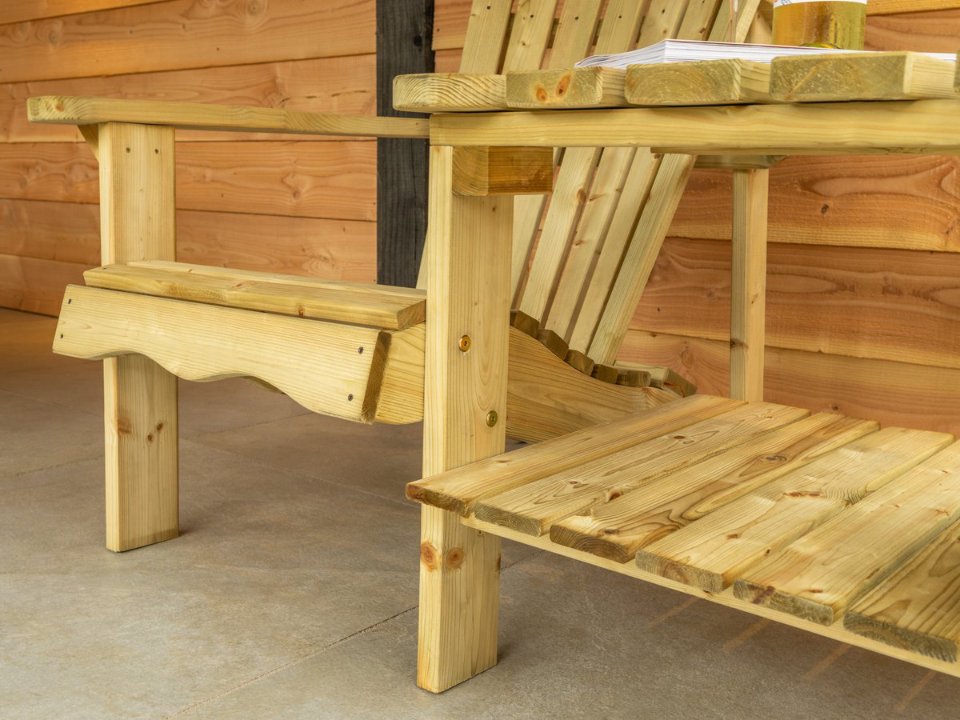 Loveseat Parijs vuren gedroogd, groen geïmpregneerd