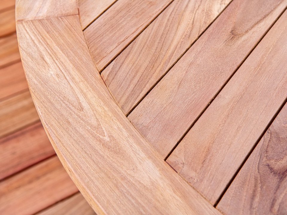Tuintafel teak rond met kruispoot diameter 150 cm