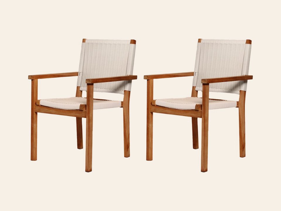 Teak tuinstoel Riau (set van 2 stoelen)