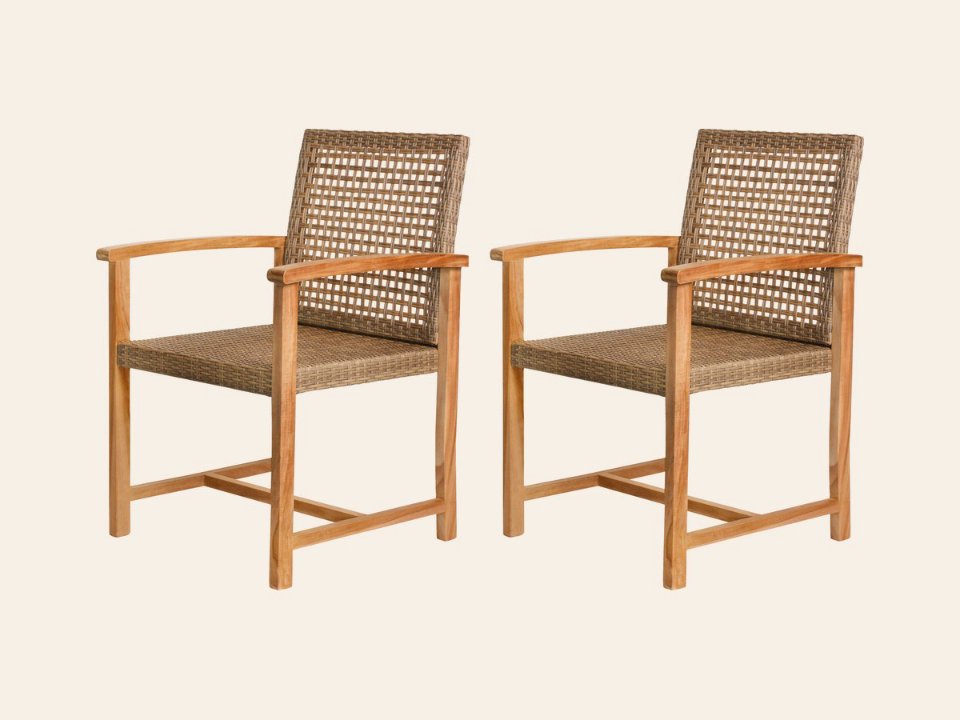 Teak tuinstoel Blitar (set van 2 stoelen)