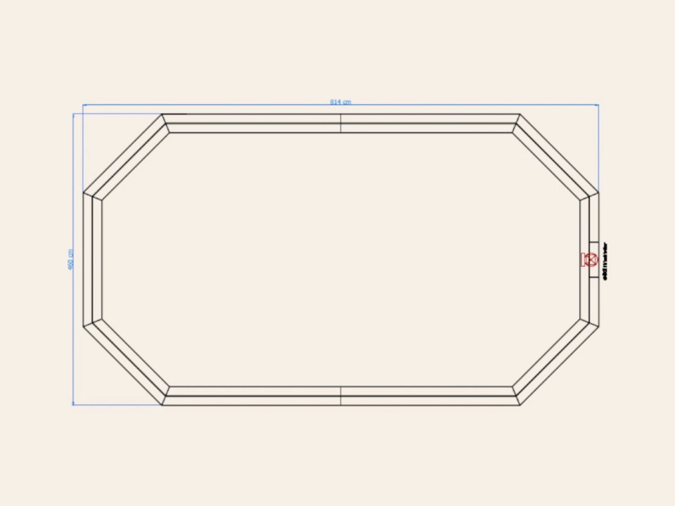 Luxe houten zwembad Cas Abou 814 × 460 × 136 cm