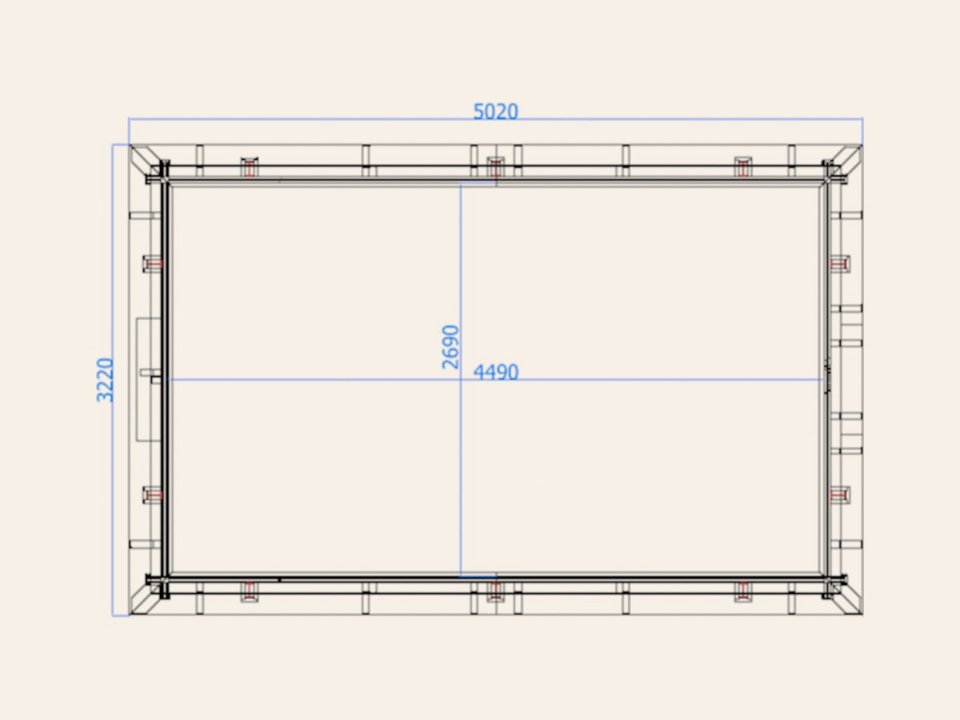 Luxe houten zwembad Santa Cruz 502 × 322 × 122 cm