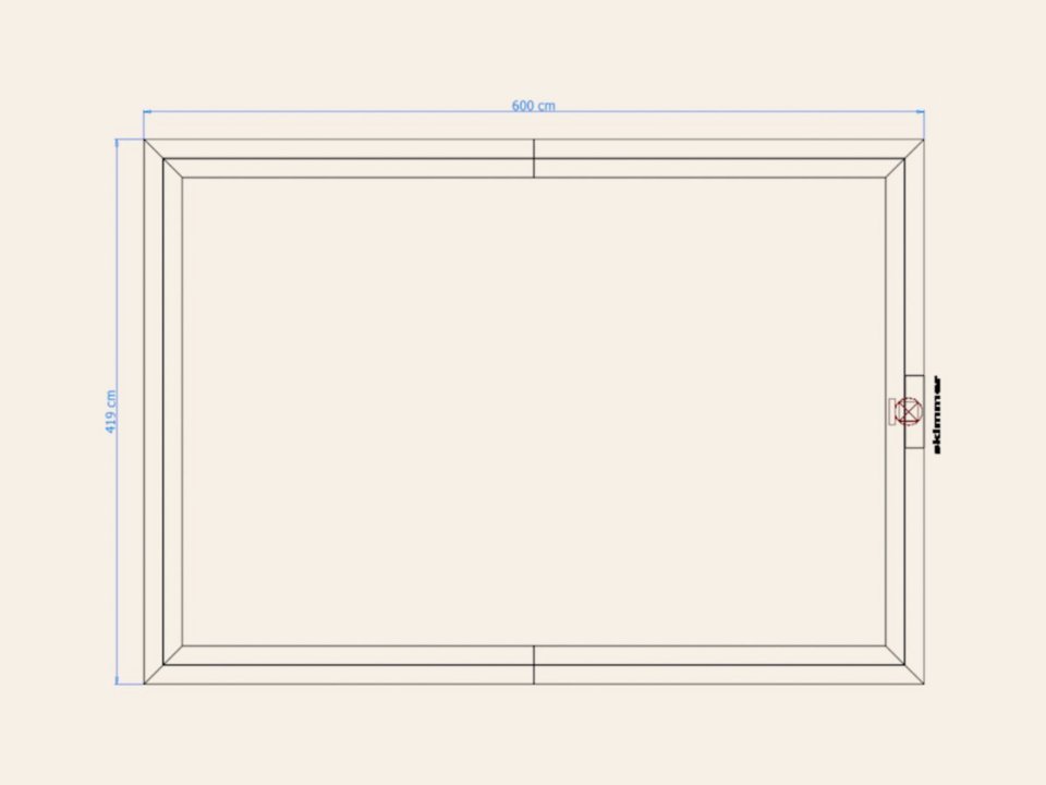 Luxe houten zwembad Playa Lagun 600 × 419 × 129 cm