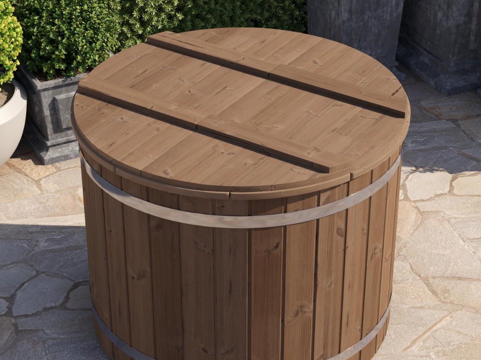 Koudwaterbad Ø120 cm, thermisch gemodificeerd vuren