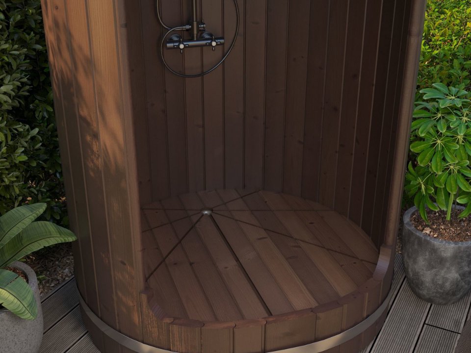 Buitendouche barrel Ø130 cm, 42 mm, Thermowood