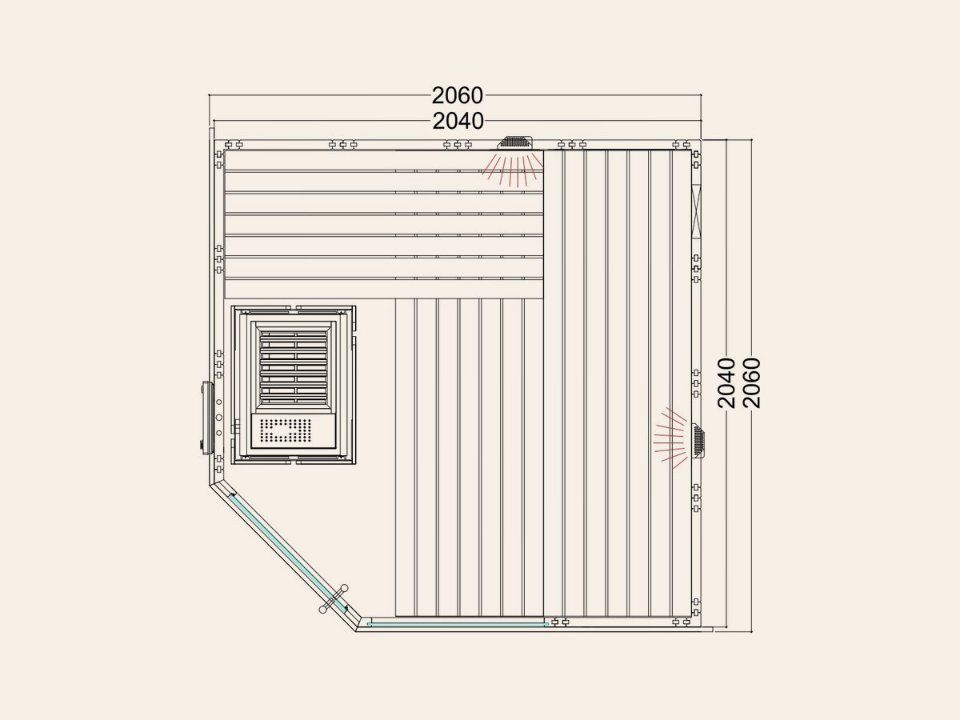 Binnensauna Alaska corner infra+