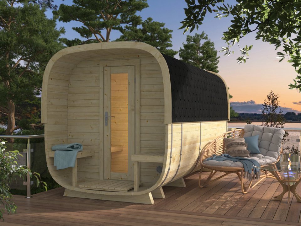 Sauna cube Rovaniemi 390 cm, 38 mm, onbehandeld