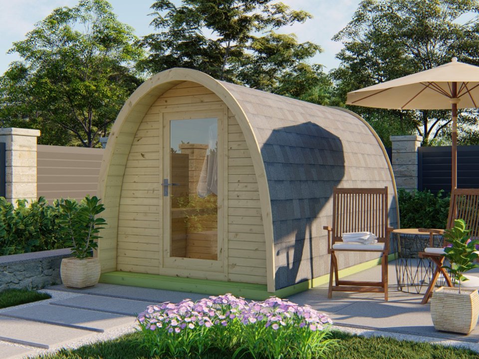 Sauna POD Tolva 400 cm, 38 mm, onbehandeld