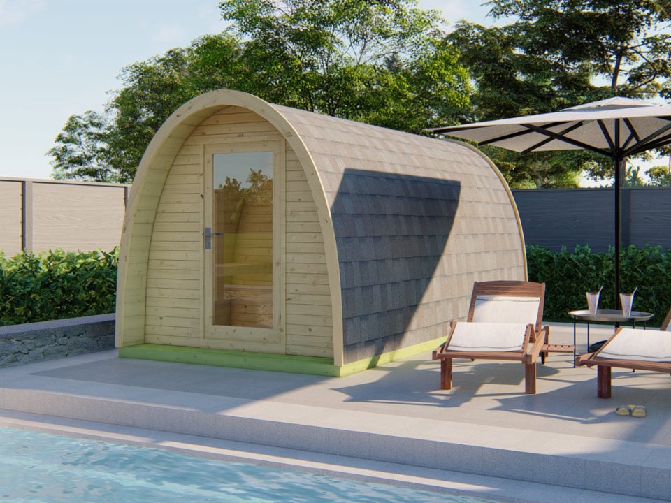 Sauna POD Tolva 480 cm, 38 mm, onbehandeld
