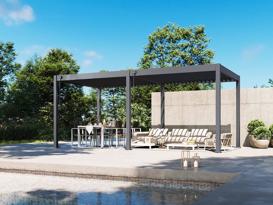 Tuindeco Advance line vrijstaande aluminium overkapping 300 × 600 × 255 cm antraciet