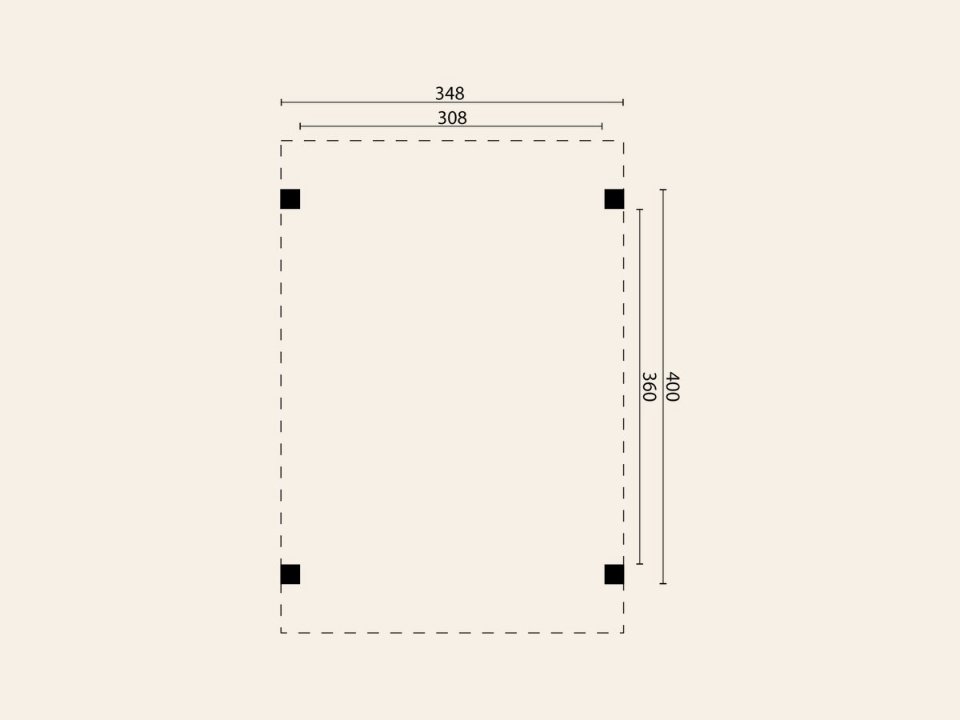Douglas Enkele carport t.b.v. 9 zonnepanelen