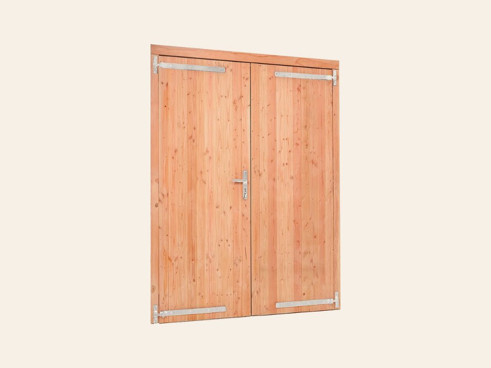 Red Class Wood dubbele dichte deur Dubbele deur B1850 x H2050 mm buitenmaat (rvs / verzinkt beslagset)