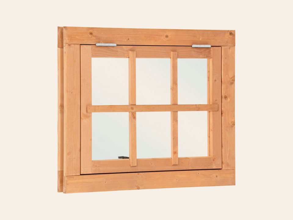 Red Class Wood uitzetraam, 6-ruits Uitzetraam B900 x H700 mm buitenmaat (rvs beslagset)