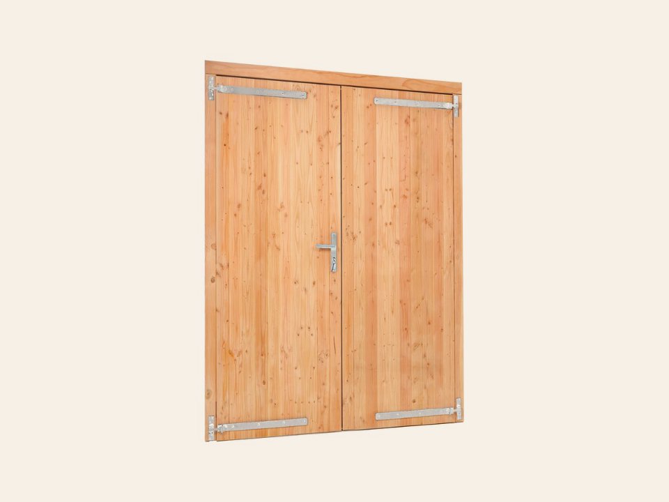 Douglas dubbele klampdeur B1850xH2050mm buitenmaat, linksdraaiend (rvs / verzinkt beslagset)