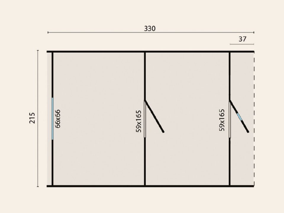 Campingbarrel, 28/42 mm, vuren onbehandeld