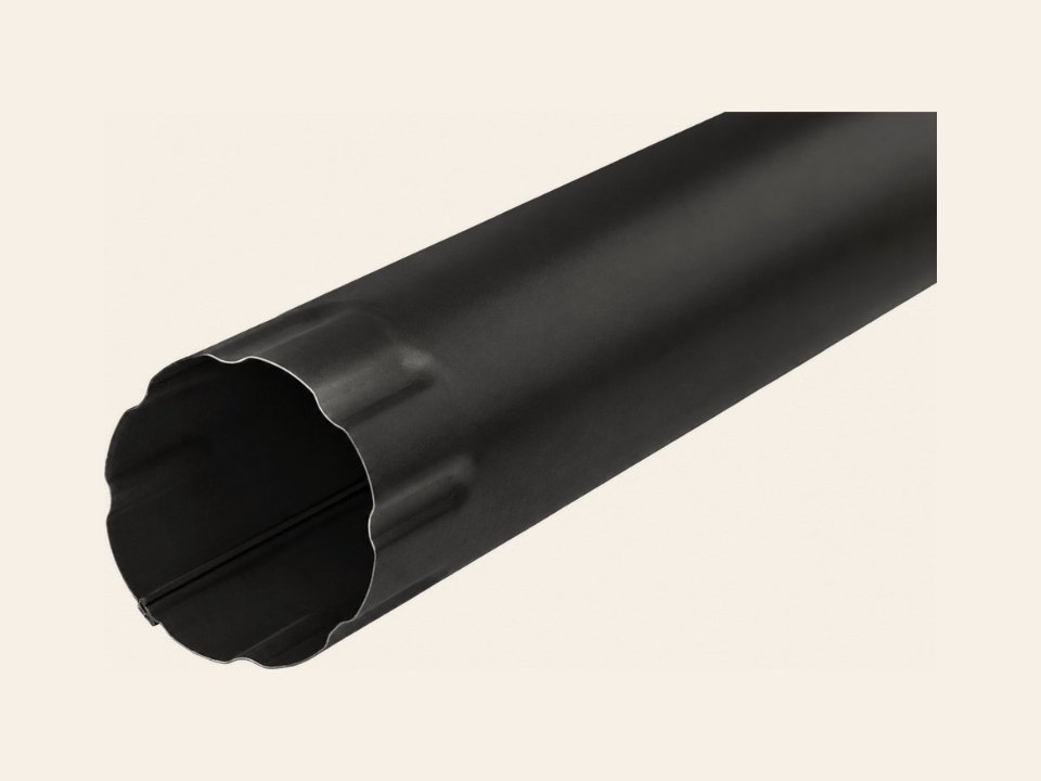 Verlengstuk zwart gecoat HWA buis 50cm ø90mm, 0.6mm dik