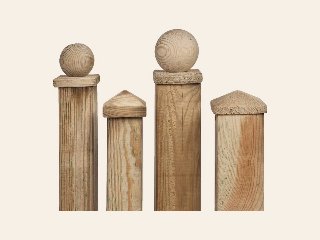 Paalornament hout Bol/plaat 8,0 × 8,0 cm