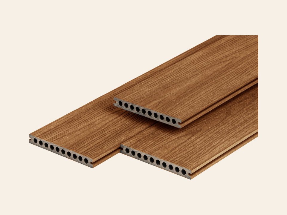 PuraShield composiet vlonderplank 2,3 × 21,0 × 300 cm, semi-massief, fijne houtnerf, clip systeem