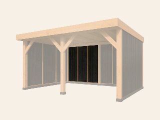 DHZ Rijssen vertikale wand module Type B 250 × 224 cm zwart geïmpregneerd