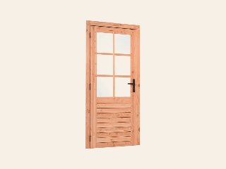 Red Class Wood enkele glas deur, 6-ruits LD Enkele glasdeur B1000 x H2050 mm buitenmaat