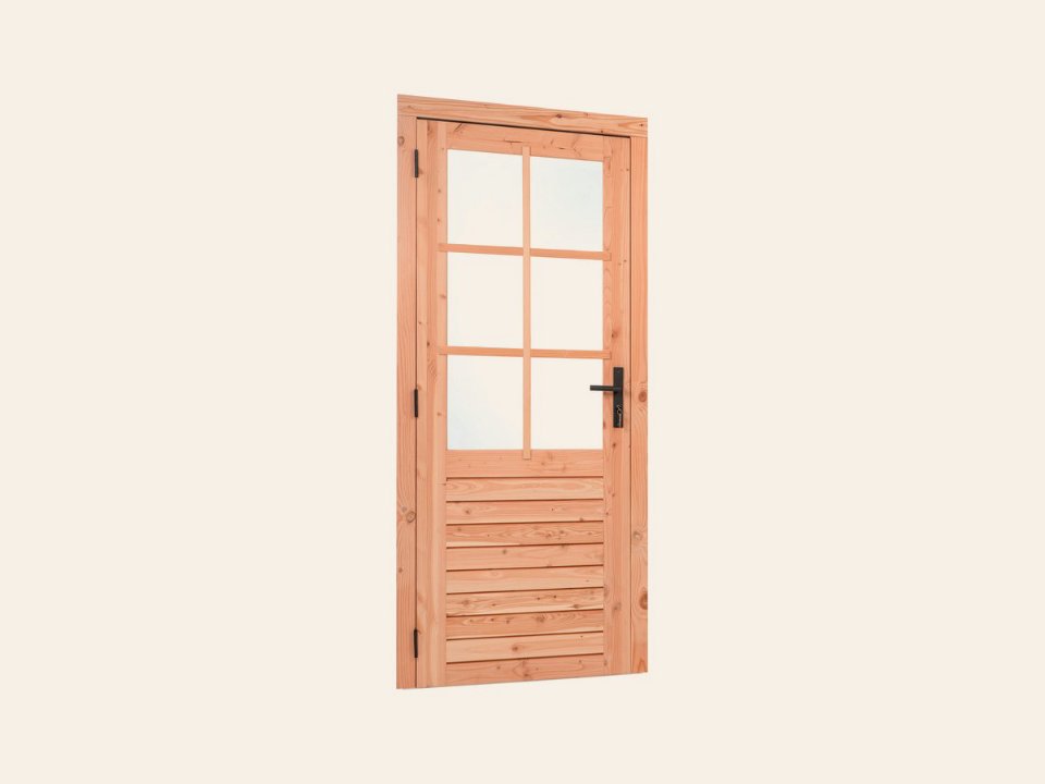 Red Class Wood enkele glas deur, 6-ruits LD Enkele glasdeur B1000 x H2050 mm buitenmaat