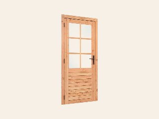 Douglas enkele glas deur 6-ruits B1000xH2050mm buitenmaat, linksdraaiend