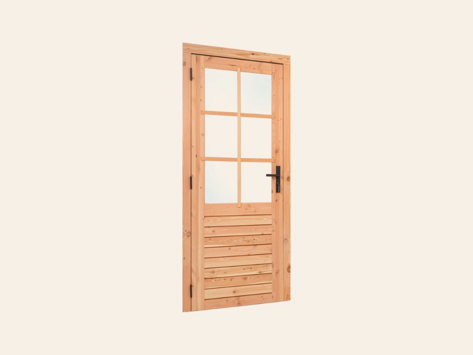 Douglas enkele glas deur 6-ruits B1000xH2050mm buitenmaat, linksdraaiend