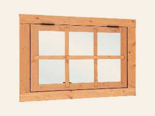 Douglas uitzetraam 6-ruits B900xH700mm (buitenwerkse maat) incl. 2 soorten roedes raambeslag, tochtrubber