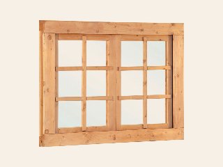Douglas dubbel draairaam 6-ruits B1252xH900mm (buitenwerkse maat) incl. 2 soorten roedes raambeslag, tochtrubber