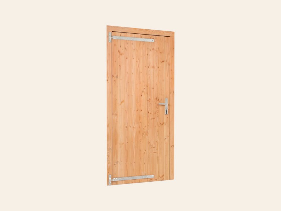 Douglas enkele klampdeur B1000xH2050mm buitenmaat, linksdraaiend (rvs / verzinkt beslagset)