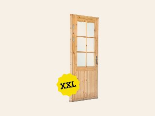 Deur enkel met raam XXL linksdraaiend, vuren 106,5 × 215 cm