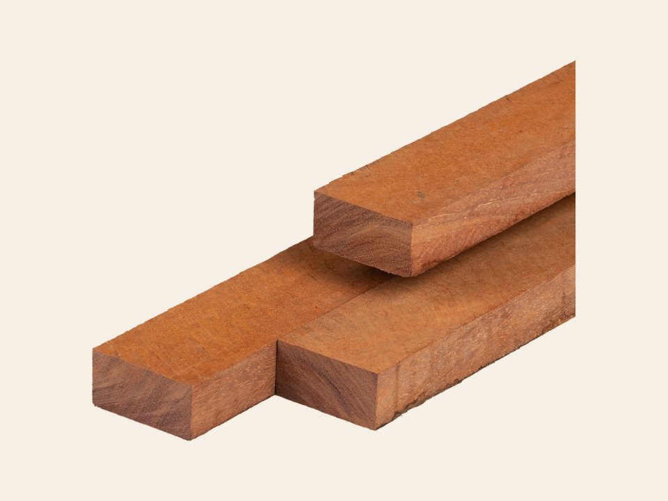 Azobé hardhout bestekhout 4,0 × 9,0 × 300 cm fijnbezaagd