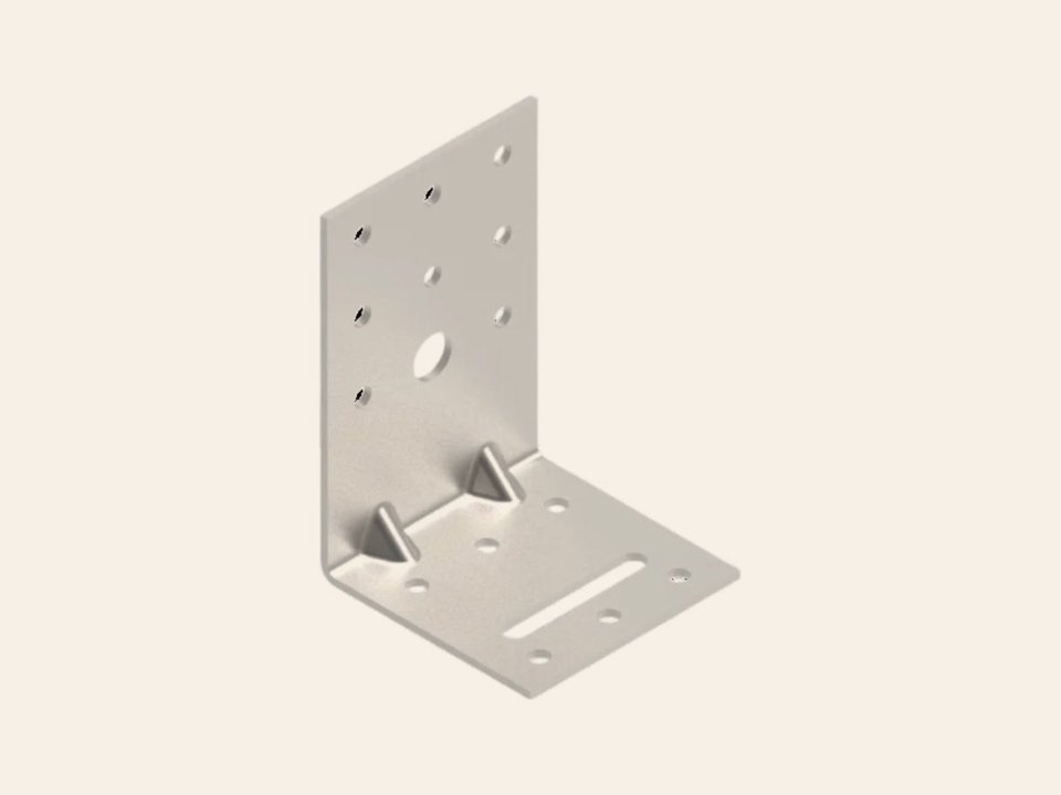 Hoeksteun 75 × 60 × 60 × 2,0 versterkt 6 × 40 CE