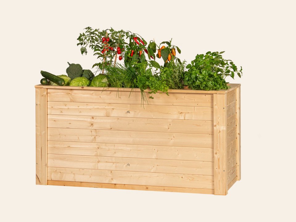 Verhoogde plantenbak Neckar, onbehandeld vuren B150 x D76 x H79 cm