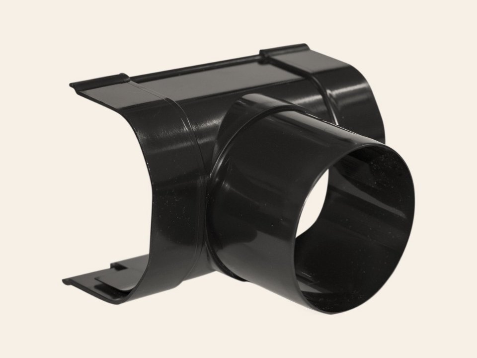 Kunststof minigoot Gootuitloop 65>60 mm zwart