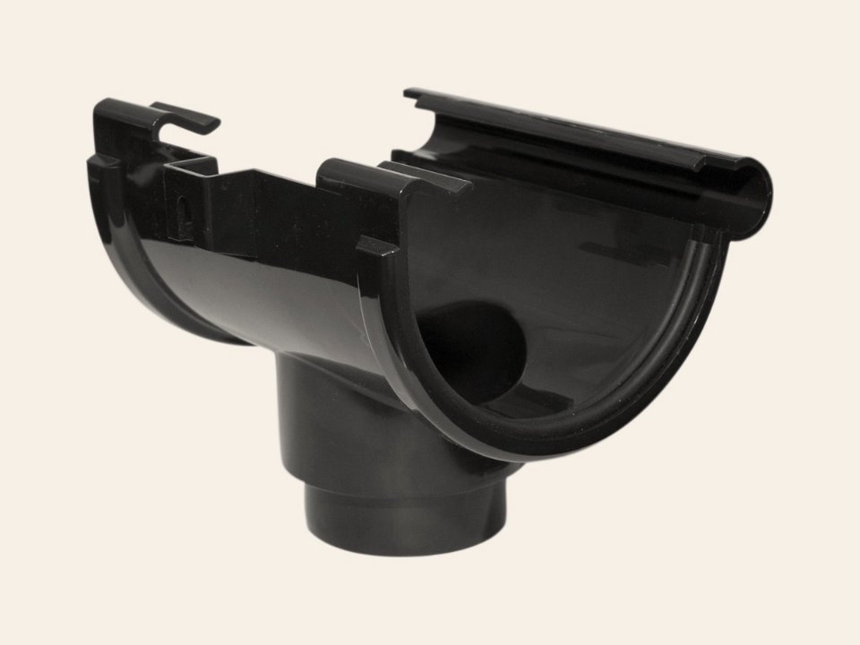 Kunststof mastgoot Gootuitloop 100>60 mm zwart