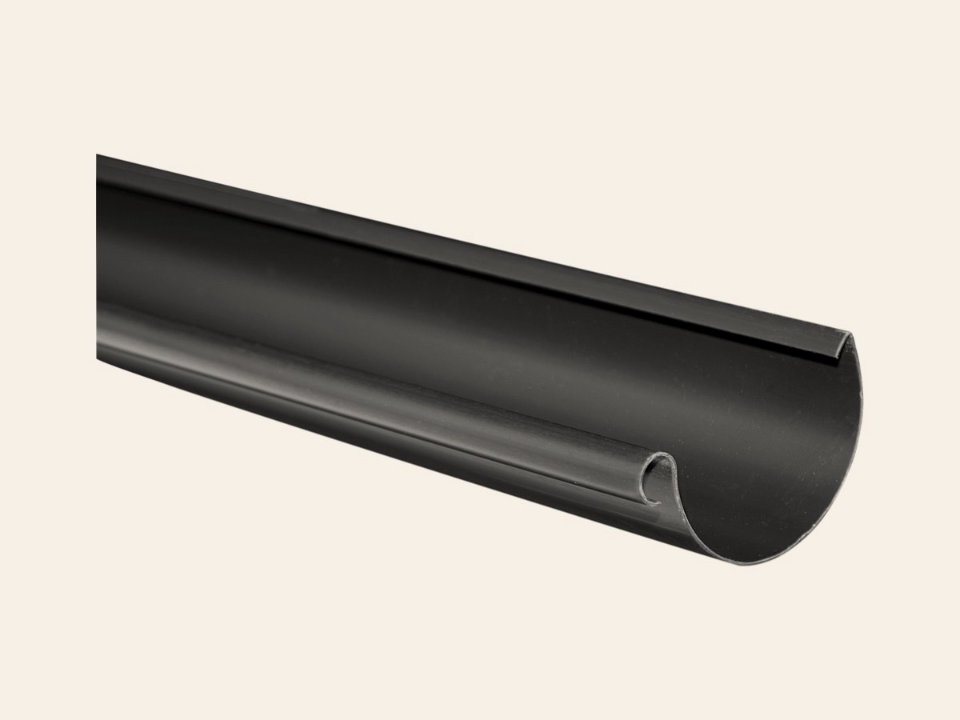Kunststof mastgoot L200 cm, 100 mm zwart