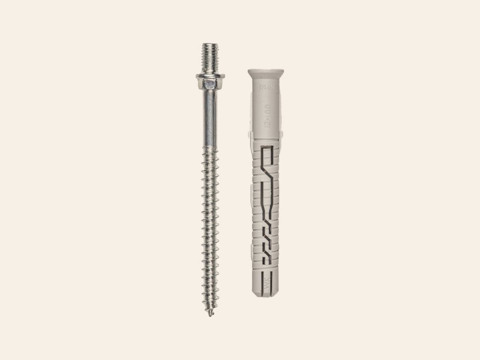Indraaistift t.b.v. muurbeugel vuurverzinkt/zwart gecoat – M8 × 100 mm