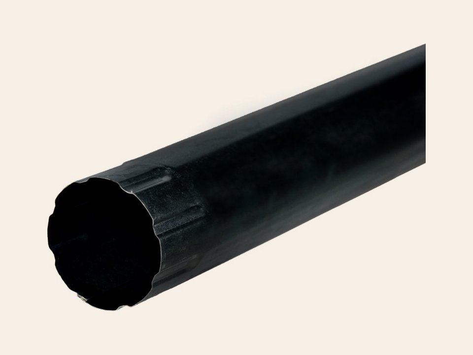 Gootsetonderdeel zwart gecoat HWA buis 200cm ø90mm, 0.6mm dik