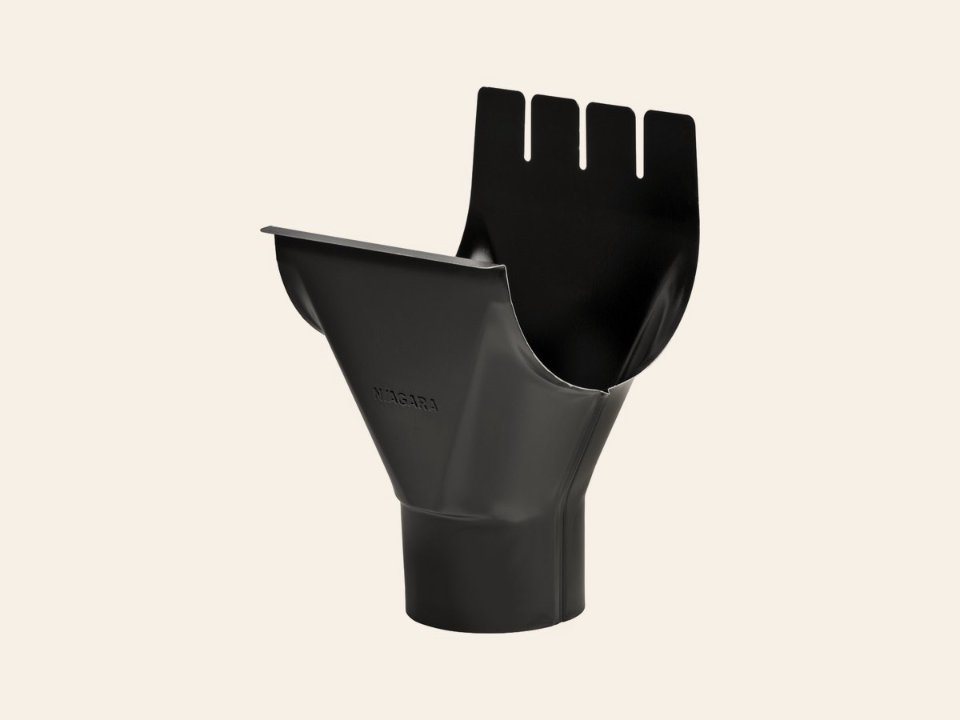 Gootuitloop zwart gecoat