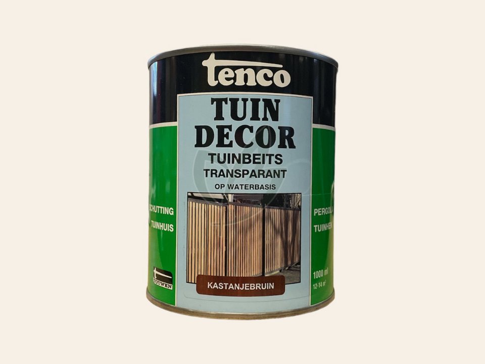 Tenco tuindecor transparante beits kastanje bruin