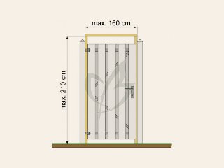 Tuindeurkozijn geschaafd grenen max 160 cm breed, groen geïmpregneerd