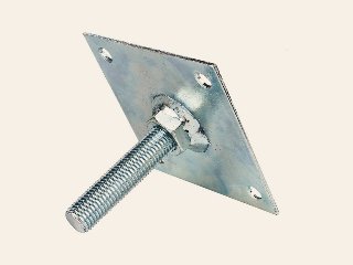 Hoogteverstelling verzinkt M16 10 × 10 cm plaat, incl. bevestigingsset