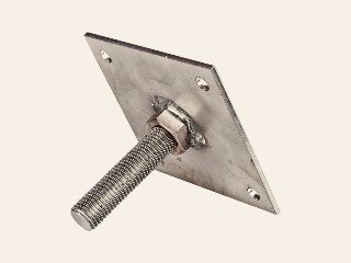 Hoogteverstelling RVS M16 10 × 10 cm plaat, incl. bevestigingsset