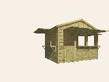 Kiosk Playa, groen geïmpregneerd vuren, incl vloer, dakleer, foto 2